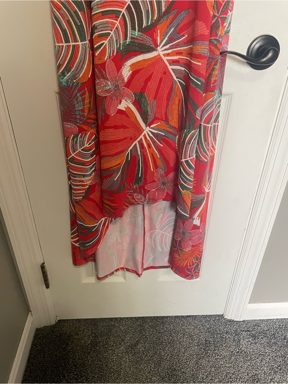 Ruby Rd. Red Tropical-Print High-Low Maxi Dress - Picture 3 of 9